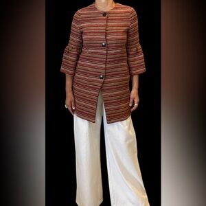 Sisley Long Jacket 3/4 Bell Sleeves S/L Casual Chic Luxury New Preppy